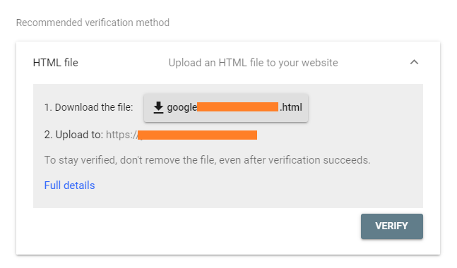 recommened verification method download html file